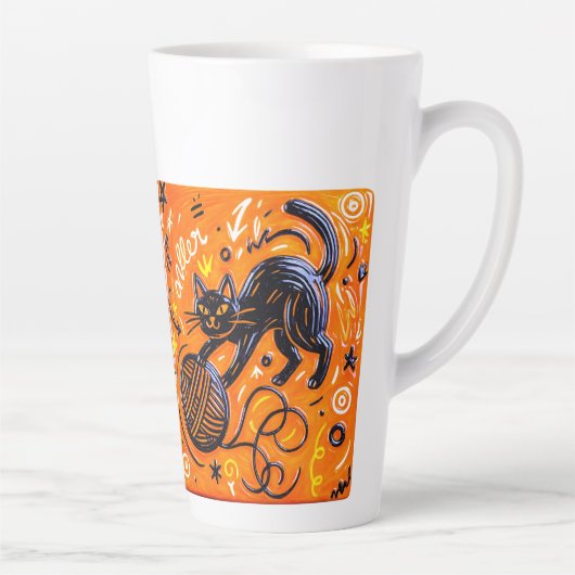 Two-Tone Neon Cat カフェラテマグ (右)