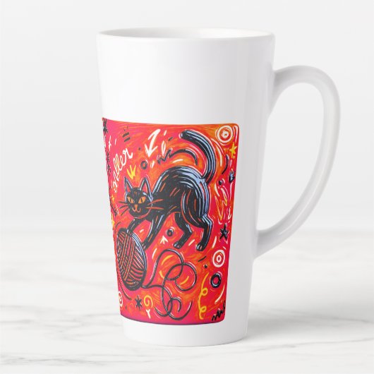 Two-Tone Neon Cat カフェラテマグ (右)