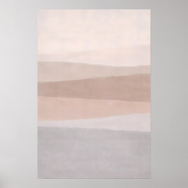 Two-Tone Neutral Abstract Minimal Modern Horizon ポスター