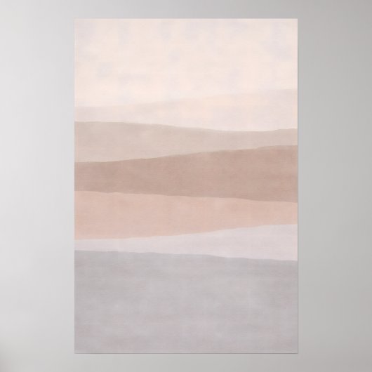 Two-Tone Neutral Abstract Minimal Modern Horizon ポスター (正面)