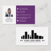 Two Tone Purple Your Profile写真とロゴ 名刺 (正面/裏面)