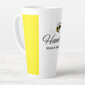  TWO-TONE REMAIN BEE HUMBLE WHITE YELLOW CERAMIC  カフェラテマグ (左アングル)