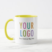 Two Tone Yellow Magネームカスタムビジネスロゴ マグカップ (左)