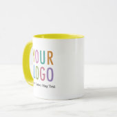 Two Tone Yellow Magネームカスタムビジネスロゴ マグカップ (正面左)