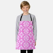 Two Toned Pink Pattern All-Over Print Apron エプロン (着用した状態)