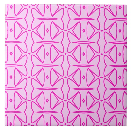 Two Toned Pink Pattern Ceramic Tile タイル (正面)