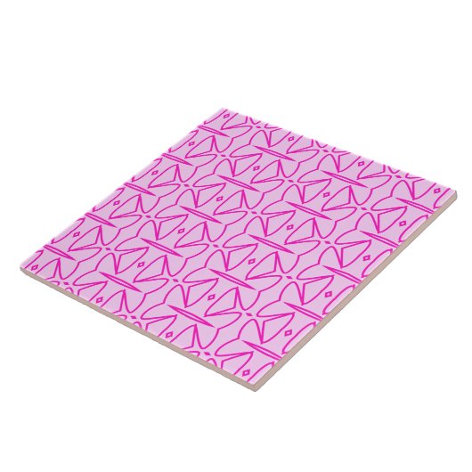 Two Toned Pink Pattern Ceramic Tile タイル (側面)
