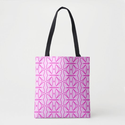 Two Toned Pink Pattern Tote Bag トートバッグ (正面)