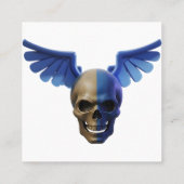 Two-Toned Skull with Blue Stylized Wings コーリングカード (裏面)