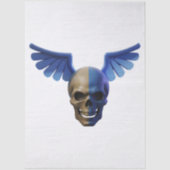 Two-Toned Skull with Blue Stylized Wings 薄葉紙 (正面)