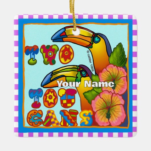 Two Toucans セラミックオーナメント (正面)