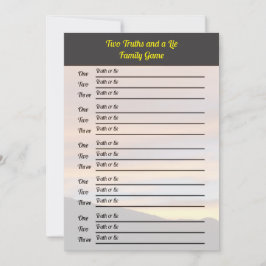 Two Truths and a Lie Game |ファミリー懇親会サンセット 招待状