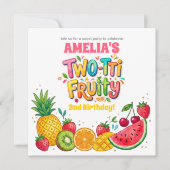 Two-tti フルーティー 2歳の誕生日パーティー 招待状 (正面)