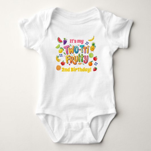 Two-tti Fruity 2nd Birthday Party ベビーボディスーツ (正面)
