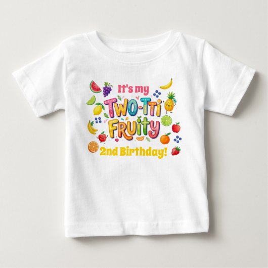 Two-tti Fruity 2nd Birthday Party ベビーTシャツ (正面)
