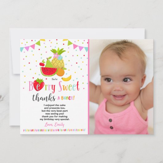 Two-tti FruttiのサンキューカードのTwo-tti Fruttiのパーティー サンキューカード (正面)