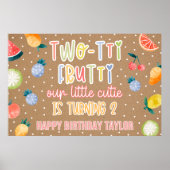 Two-tti Frutti フルーツ 2歳の誕生日 クラフトペーパー ポスター (正面)