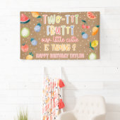Two-tti Frutti フルーツ 2歳の誕生日 クラフトペーパー 横断幕 (インサイチュ)