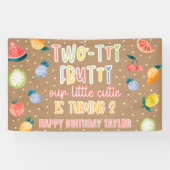 Two-tti Frutti フルーツ 2歳の誕生日 クラフトペーパー 横断幕 (横)