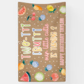 Two-tti Frutti フルーツ 2歳の誕生日 クラフトペーパー 横断幕 (縦)