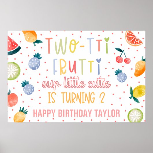 Two-tti Frutti フルーツ 2歳の誕生日 ポスター (正面)