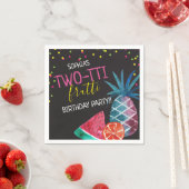 Two-tti Frutti 女の子の2歳の誕生日パーティー スタンダードカクテルナプキン (インサイチュ)