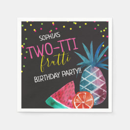 Two-tti Frutti 女の子の2歳の誕生日パーティー スタンダードカクテルナプキン