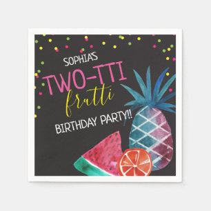 Two-tti Frutti 女の子の2歳の誕生日パーティー スタンダードカクテルナプキン
