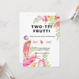 TWO-TTI FRUTTI 誕生日カード - 女の子の2歳誕生日 招待状