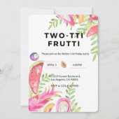 TWO-TTI FRUTTI 2さいの誕生日 - 女の子の2歳誕生日カード 招待状 (正面)