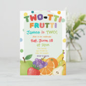 TWO-TTI FRUTTI 2歳の誕生日パーティーの招待状 招待状 (スタンド正面)