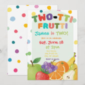 TWO-TTI FRUTTI 2歳の誕生日パーティーの招待状 招待状 (正面/裏面)