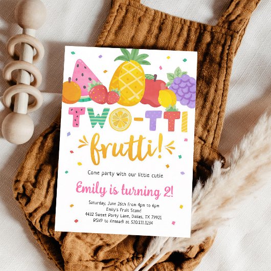 Two-tti Frutti 2歳の誕生日招待状 招待状
