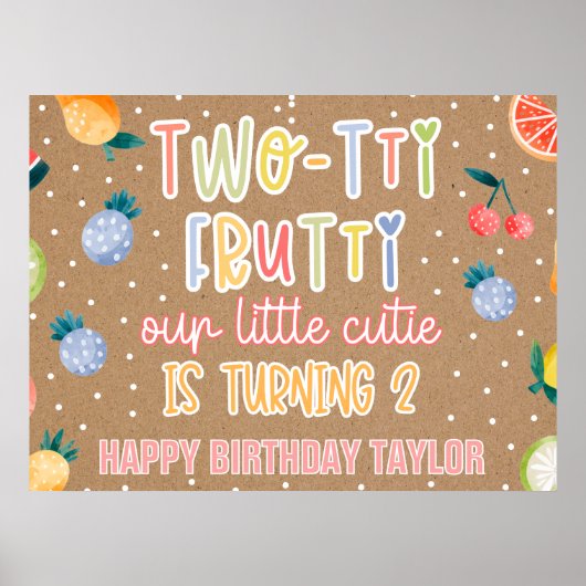Two-tti Frutti- 2歳の誕生日 フルーツテーマ ポスター (正面)