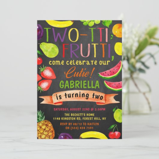 Two-tti Frutti 2歳の誕生日 招待状 (スタンド正面)