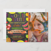 Two-tti Frutti 2nd Birthday写真 招待状 (正面)