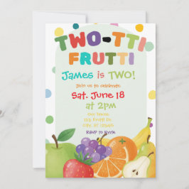 TWO-TTI FRUTTI 2nd birthday party Invitation 招待状