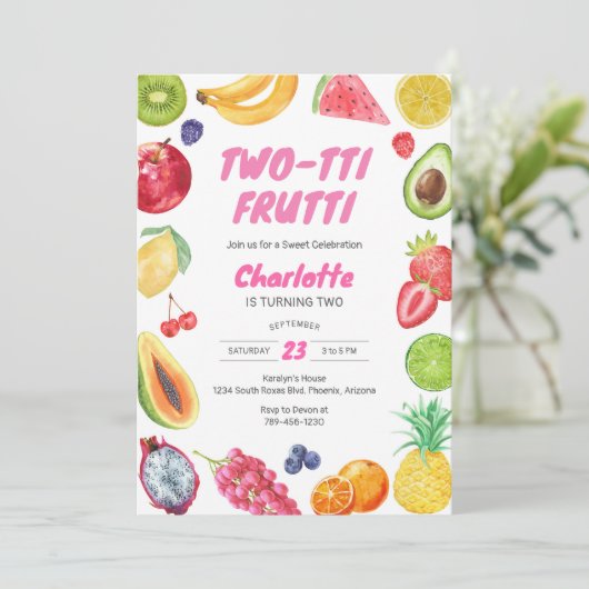 Two-tti Frutti Birthday Invitation 招待状 (スタンド正面)