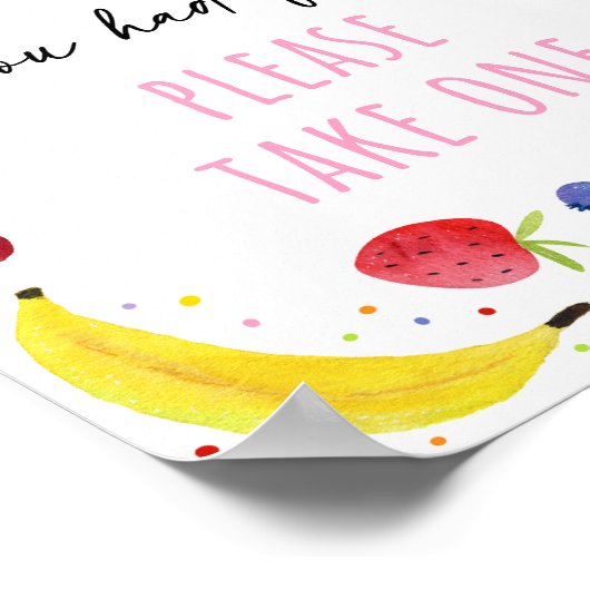 Two-tti Frutti Birthday Party Favor Sign ポスター (角)