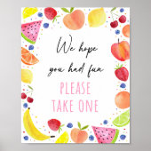 Two-tti Frutti Birthday Party Favor Sign ポスター (正面)