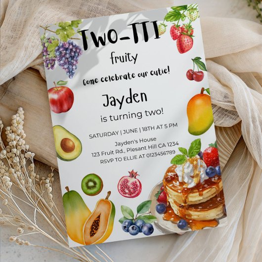 Two -TTI Frutti Boy 2nd Birthday Party 招待状