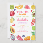 Two-tti Frutti Fruit Kids 2nd Birthday Invitation 招待状 (正面)