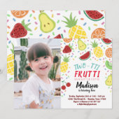 Two-tti Frutti Frutti夏の誕生日写真 招待状 (正面/裏面)