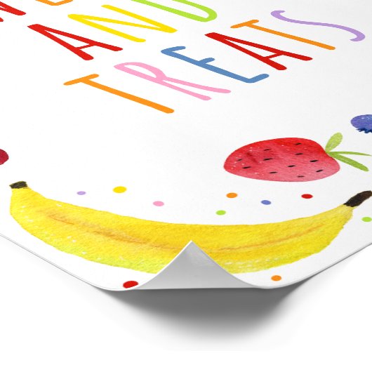 Two-tti Frutti Sweets & Treats Party Sign ポスター (角)