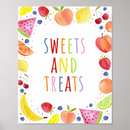 Two-tti Frutti Sweets & Treats Party Sign ポスター (正面)