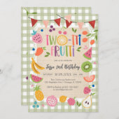 Two-tti Frutti Twotti Fruit Tropical 2nd Birthday  招待状 (正面/裏面)