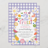 Two-tti Frutti Twotti Fruit Tropical 2nd Birthday  招待状 (正面/裏面)