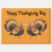 Two Turkeys Thanksgiving Magnet マグネット (正面)