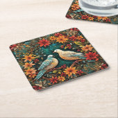 Two Turtle Doves スクエアペーパーコースター (アングル)