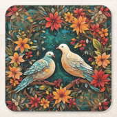 Two Turtle Doves スクエアペーパーコースター (正面)